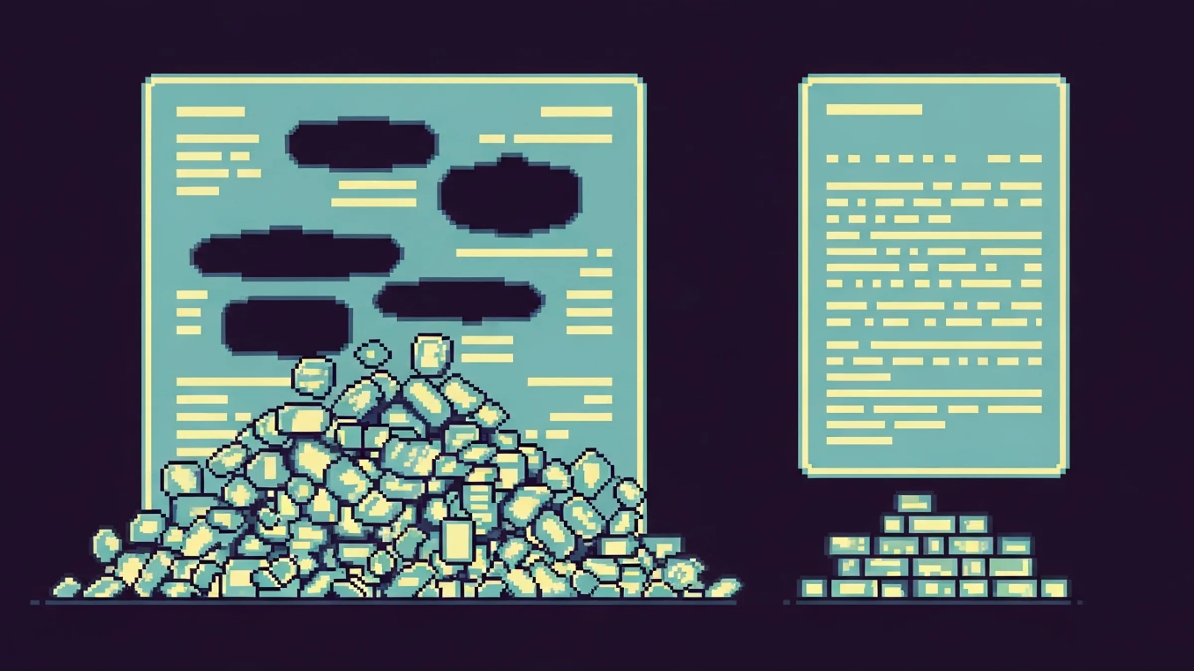 과도한 주석과 공백이 포함된 파일과 정돈된 파일의 토큰 수 비교 스크린샷 (2025년 3월 기준)