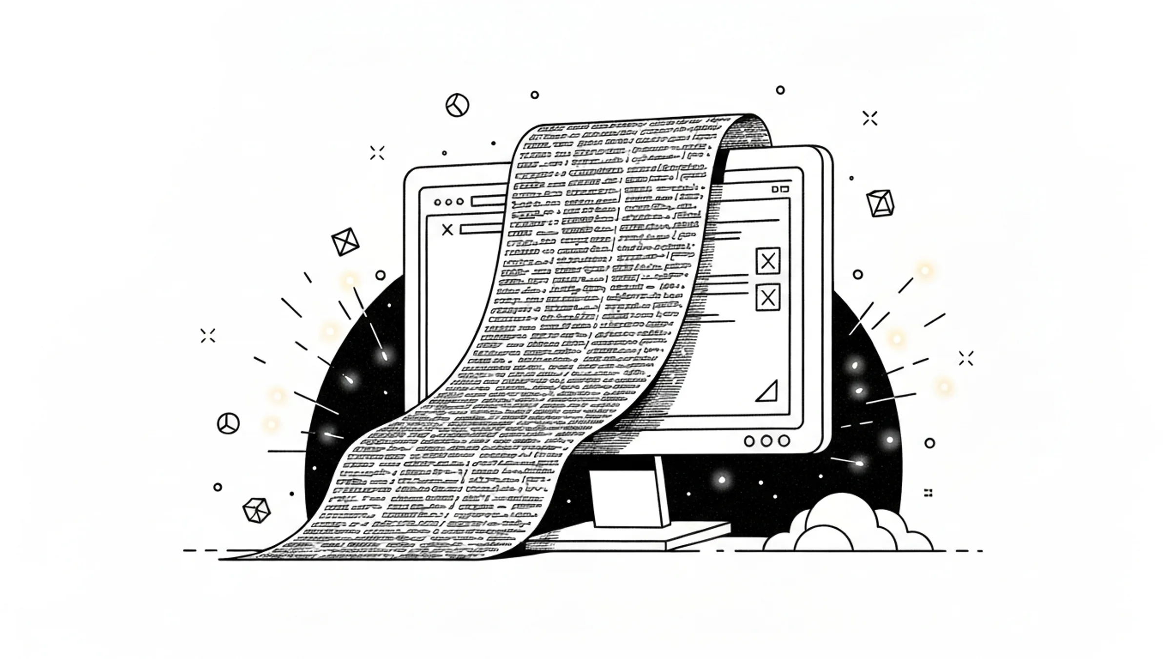 방대한 비즈니스 로직이 하드코딩되어 토큰만 갉아먹는 잘못된 룰 파일 화면